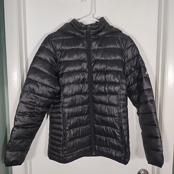 Ultimate Terrain Women's M Black Quilted Parka Jacket Hooded Full Zip- Read! - Picture 1 of 16